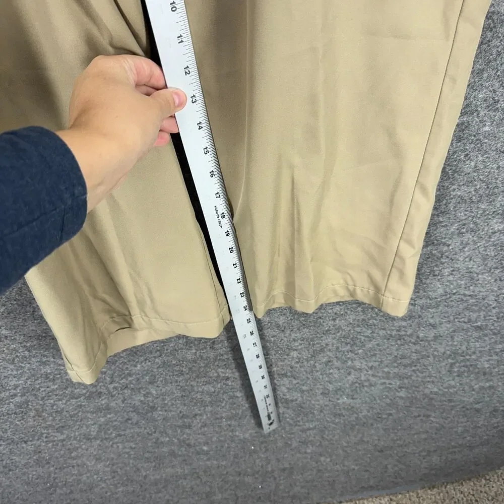 Haggar Dress Pants Men 42*28 Beige High Rise Pleated Pockets Classic Fit